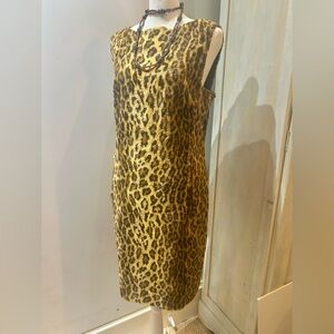 Carlisle Plush Animal Print Midi Dress NWOT Fabulous Retro Collectors Piece